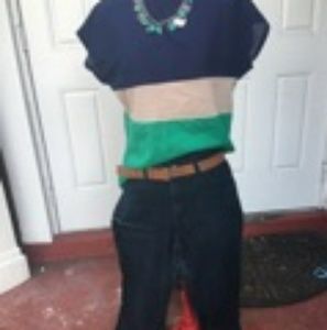 Well-loved blue jeans